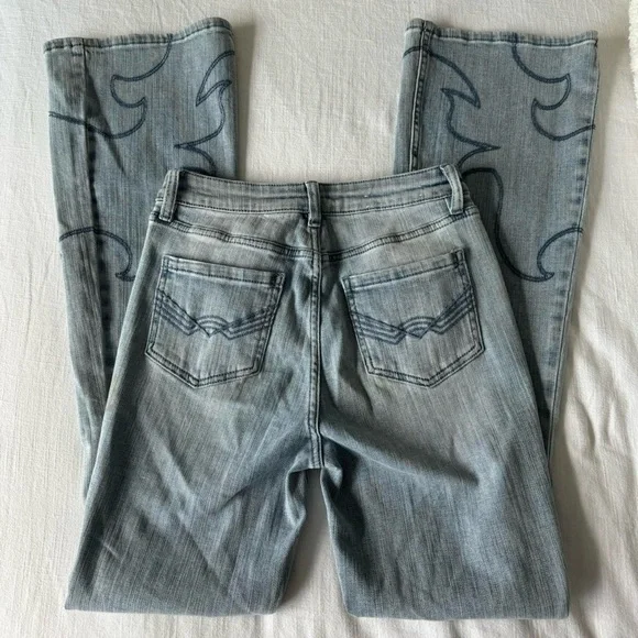 IDYLLWIND WOMEN'S DARBI HIGH RISIN WESTERN STITCHED FLARE JEANS - Picture 3 of 5